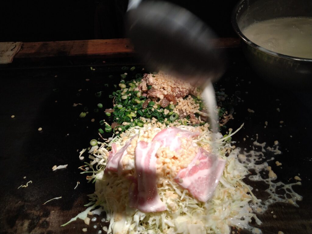 お好み焼き調理中4
