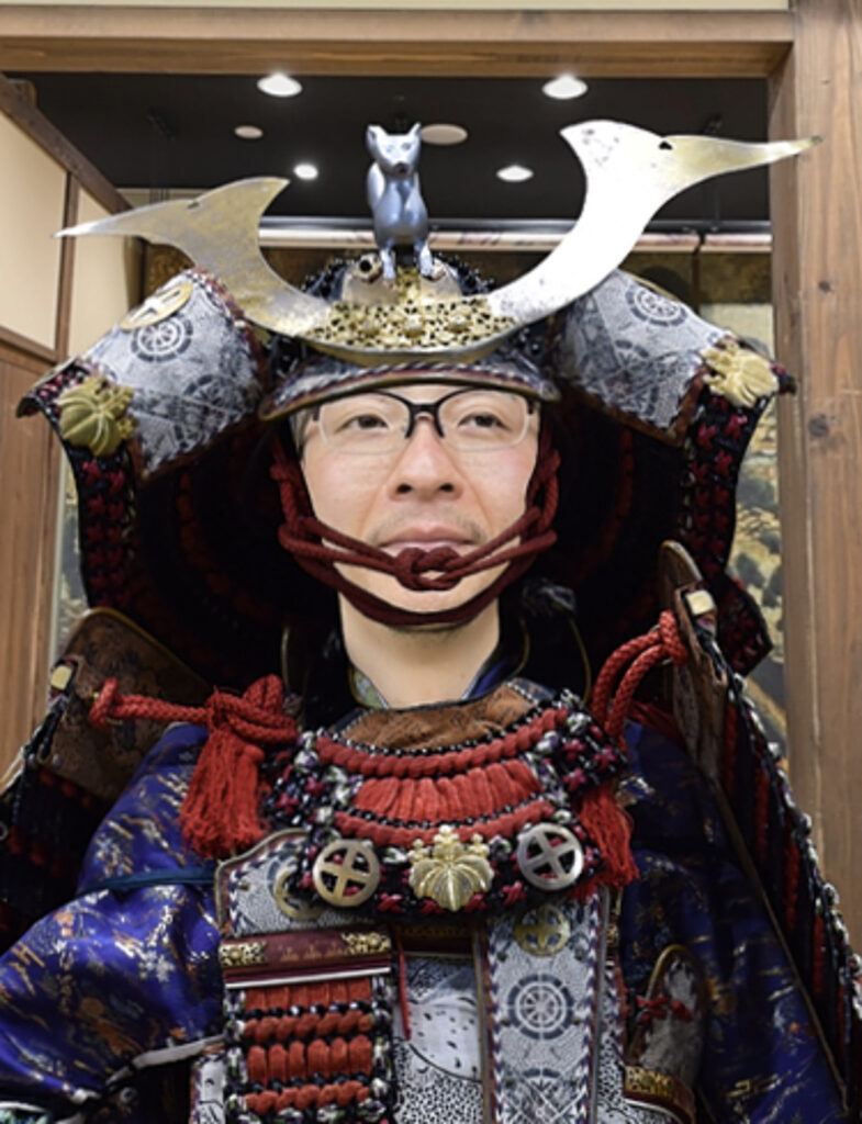 兜を付けたAR写真