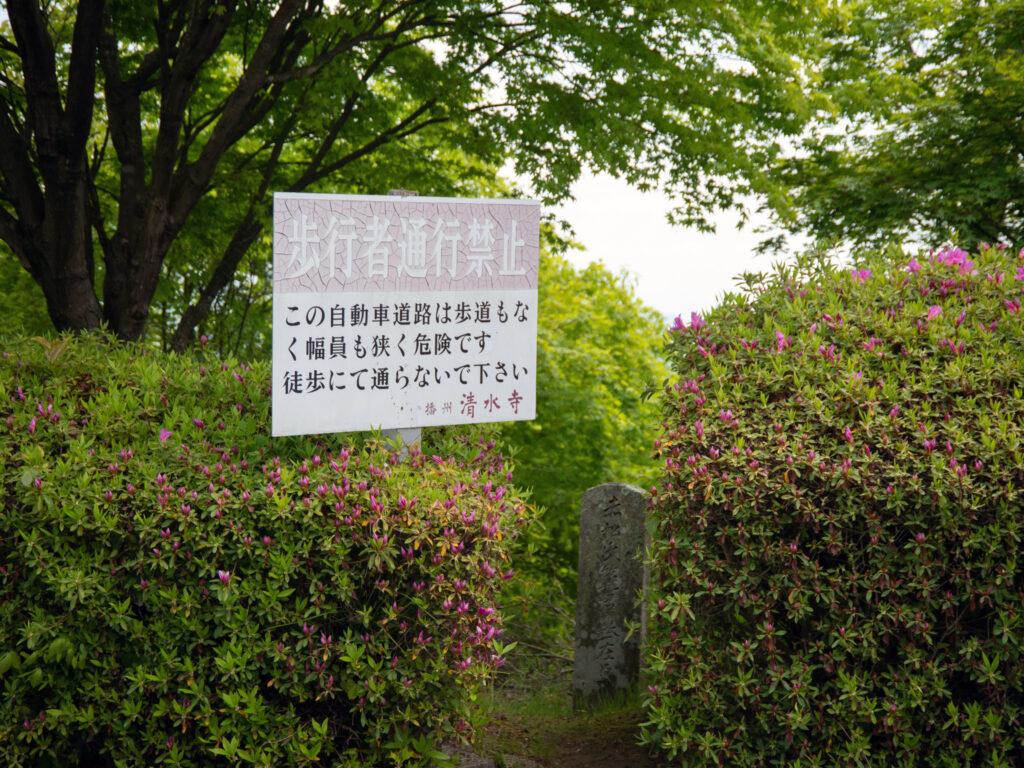 歩行者は別に登山道があります