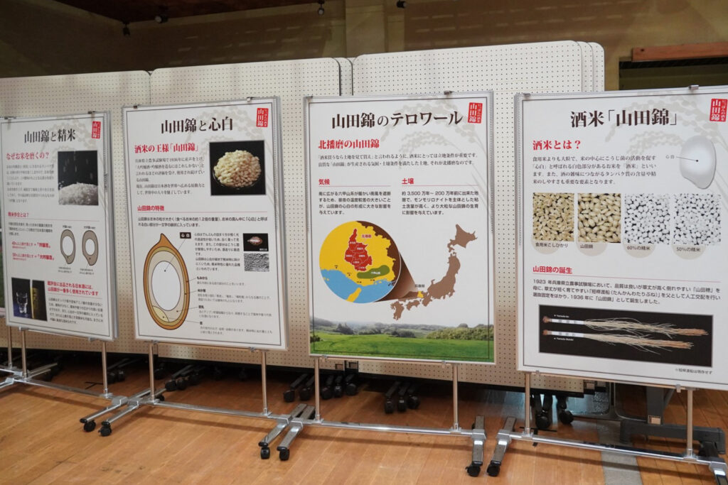 「山田錦」の特徴などのパネル展示