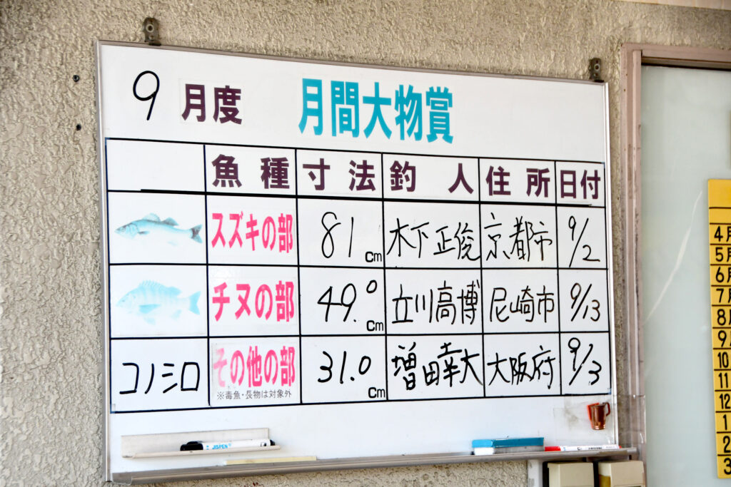 9月に釣れた大物